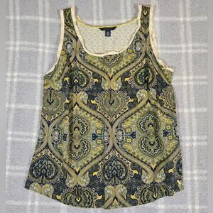 Tommy Hilfiger 2013 Paisley Tank Top in Green and Yellow Size Large